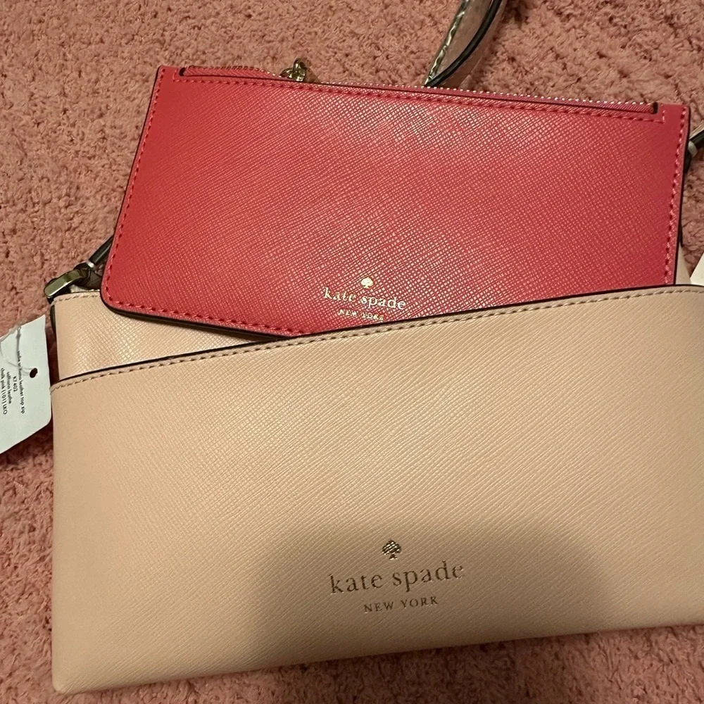 Kate Spade Hot Pink and Pink 2 In One Crossbody/Clutch Red. - Picture 1 of 6